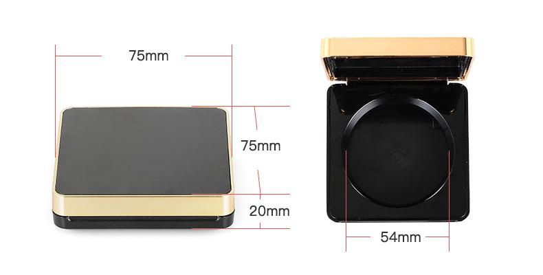 Quality Custom Black Square Compact Powder Empty Package Cosmetic Case