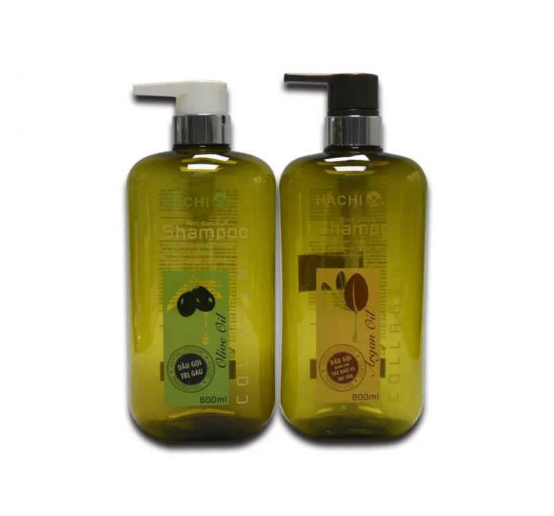 Green 800ml Pet Shampoo Bottle Hair Conditioner Bottle Cosmetic Container Recycle Plastic Packaging Body Lotion Packaging Bottle