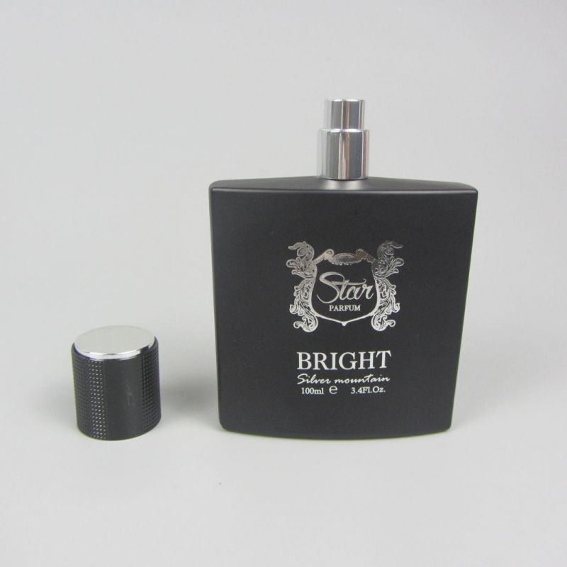 Square Spray Fragrance Parfum Bottle Black Refillable Perfume Glass Bottle