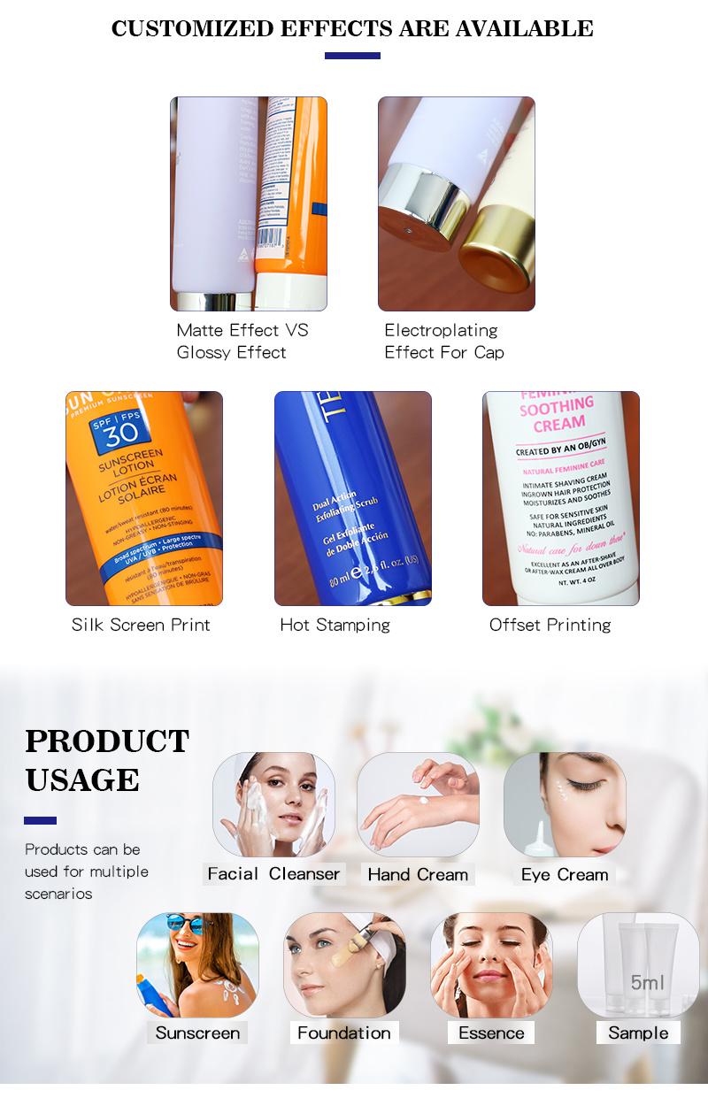 Best Selling Empty Cosmetic Plastic Packaging Lotion Tube with Unique Shape Screw Cover