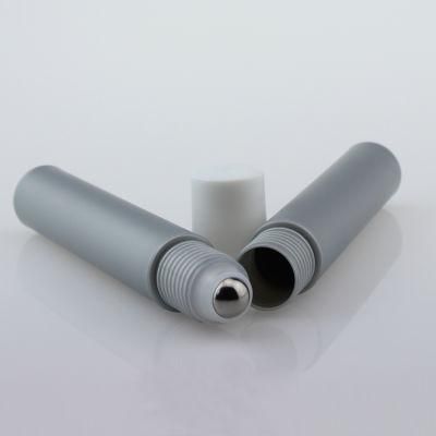 10ml Wholesale Silver Plastic Bottle Roller Bottle with steel Roll and Aluminum Cap