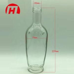 Clear Long Neck Spirit Glass Wine Bottle with Aluminum Lid