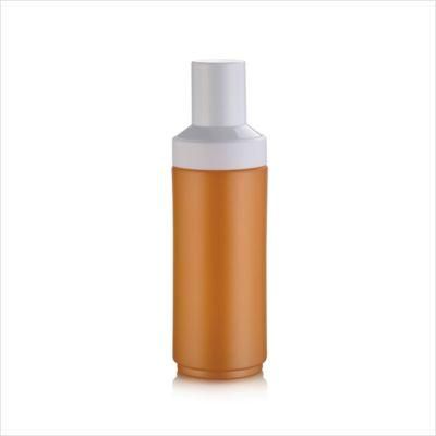 Matte Orange Round Shoulder Lotion Pump Bottle with Cosmetic Jar Set with Plastic Caps 30/50/100ml