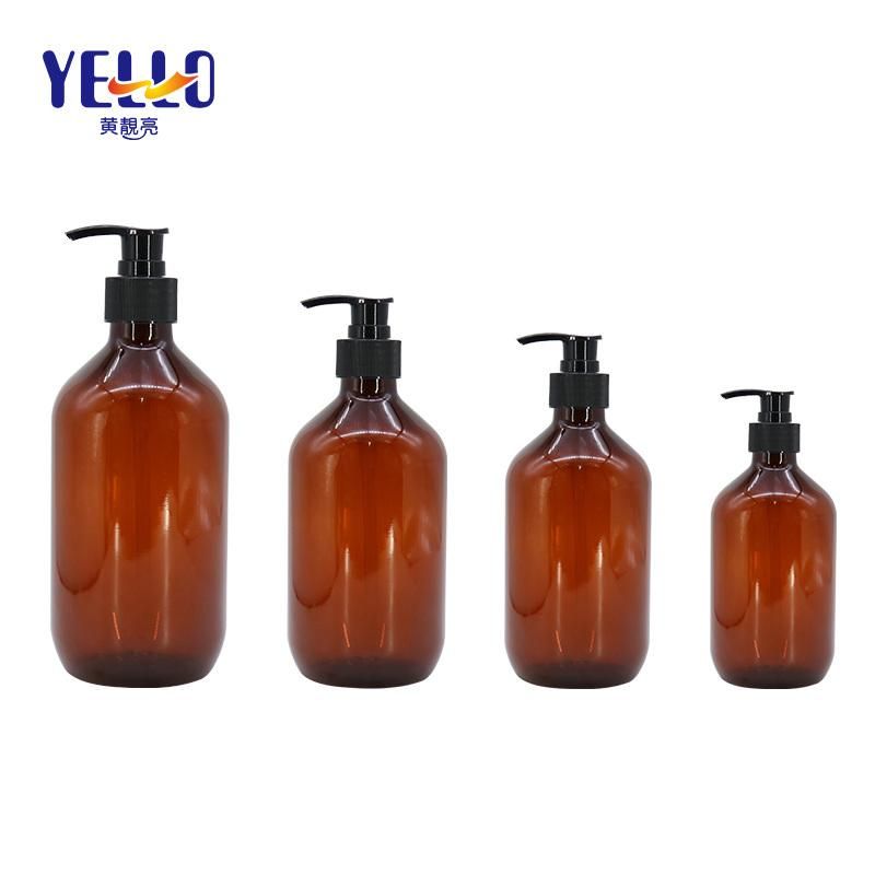 OEM 100ml 200ml 300ml 500ml Brown Transparent Hair Plastic Empty Shampoo Bottle