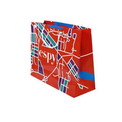 Custom Red Color Design Vivid Portabe Paper Bags