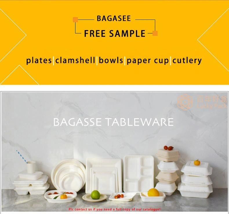 Disposable Compostable Biodegradable Tableware Sugarcane Bagasse Paper 6 Inch Round Plate