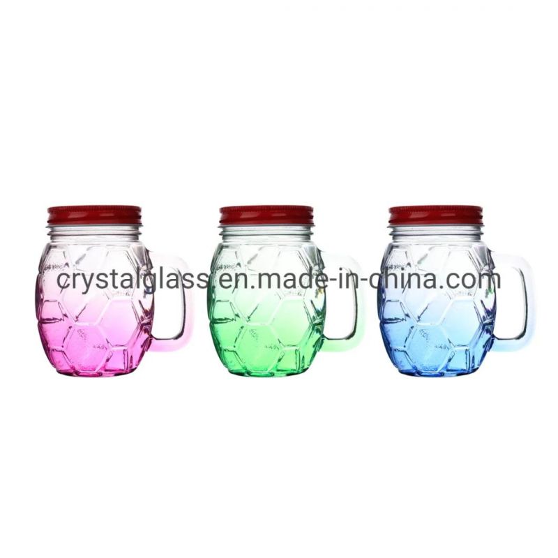 16oz Mason Jar Drinking Glass with Straw/Drinking Mug, Beer Mugs with Handle