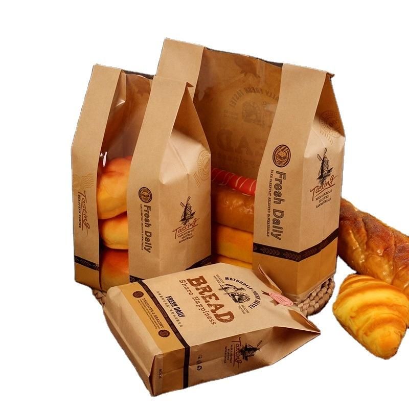 Roast Toast Bread Bakery Paper Bag with Clear Plastic Window