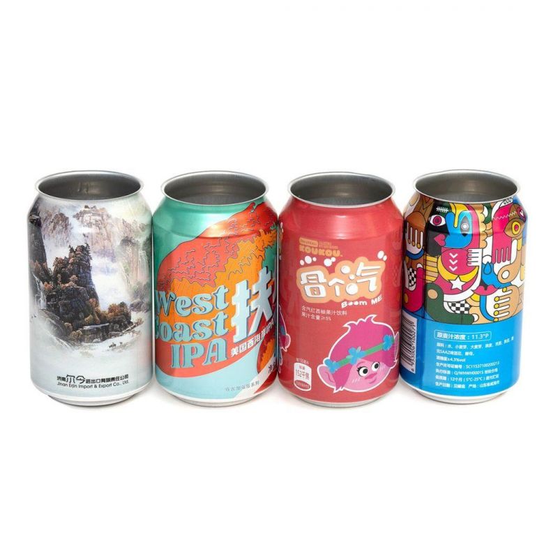 Silver Plain 330ml Beverage Cans with Food Lining for Bevearge Factory