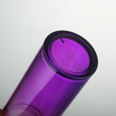 100ml Purple Cosmetic Container Pet Lotion Bottle