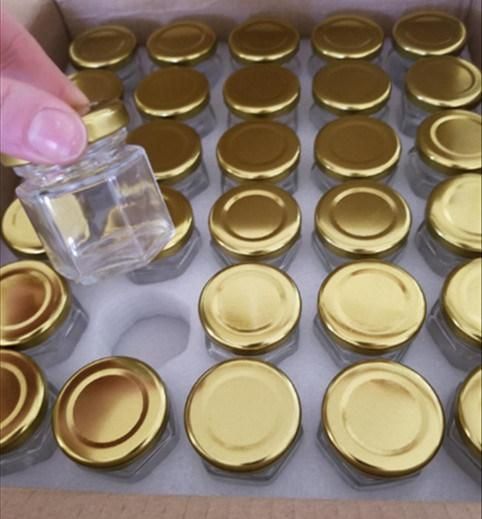 45ml 60ml 85ml 100ml 180ml 280ml 380ml 500ml 730ml Empty Hexagonal Cryatal Food Grade Custom Glass Food Honey Jam Jar in Bulk
