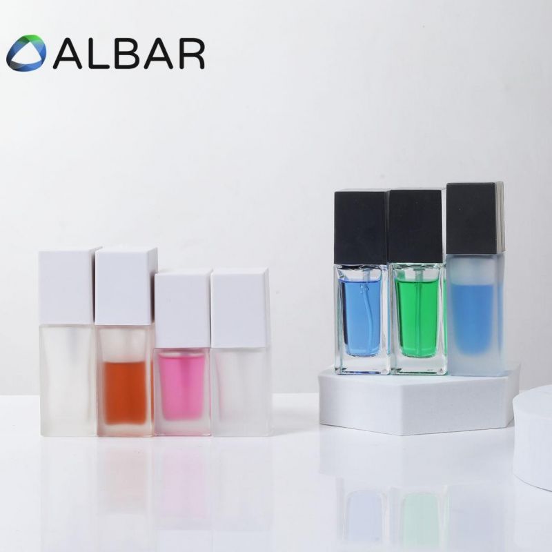 Cheek Blush Liquid Glass Packing Square Bottles with Press Pump and Spray Pump