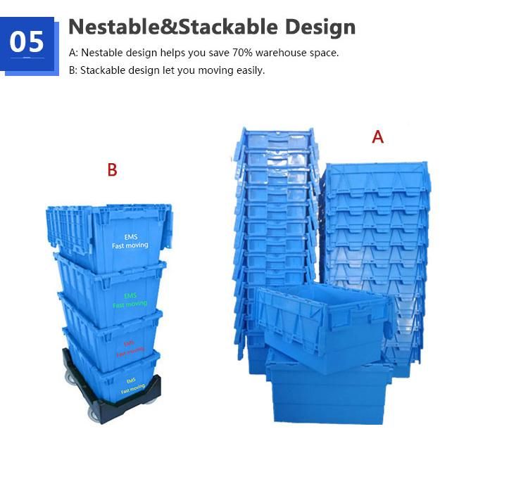 Customized Color & Logo Logistics Containers Nestable Plastic Moving Box