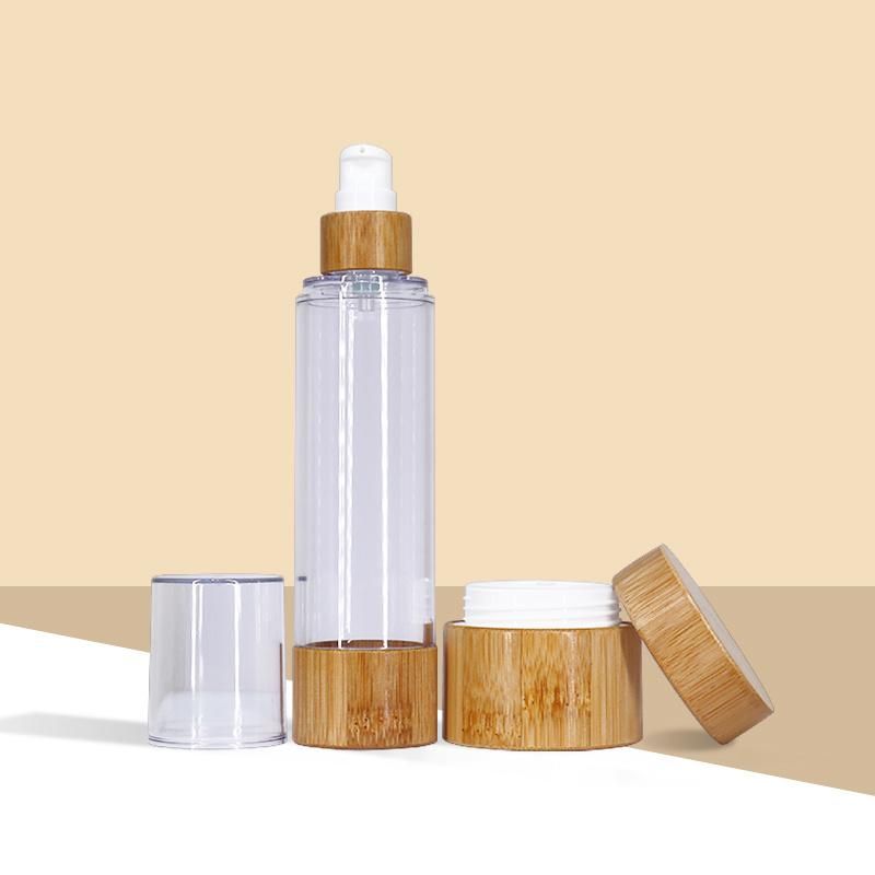 100ml Empty Bamboo Lotion Bottles Plastic Cosmetic Face Cosmetic Container Packaging