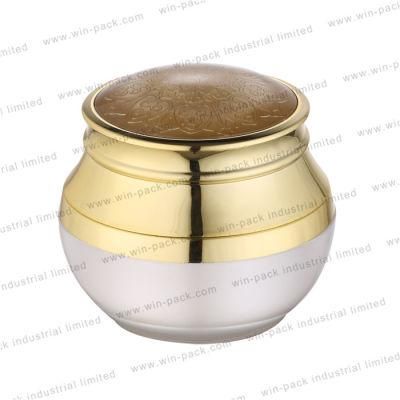 10g 50g Wholesale Unique Shape Acrylic Cream Jar with Gold Cap