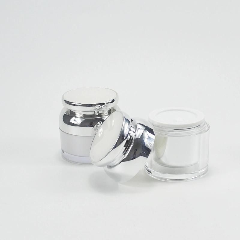 Warehouse Acrylic Cream Jar 30g 50g Plastic Silver Eye Face Cream