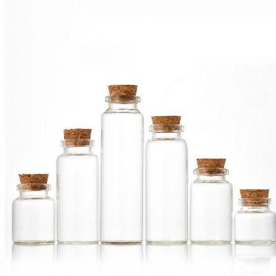 Clear Wishing Bottle, Mini Test Borosilicate Tube Glass Bottle with Cork
