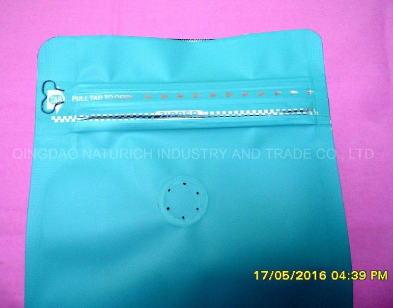 Square Bottom Aluminum Foil Quad Seal Coffee Bag with Zipper