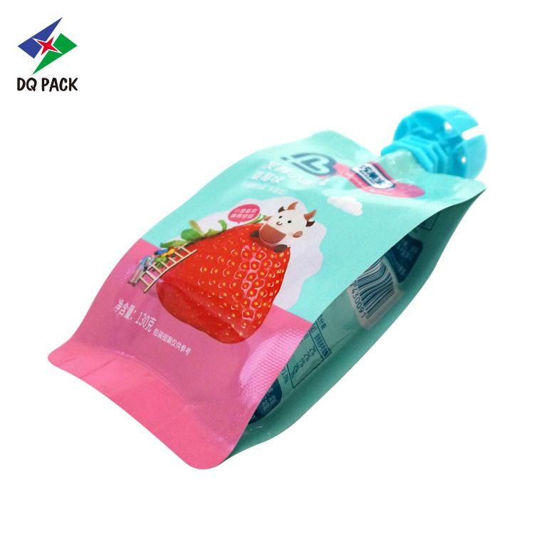 Spout Top Customized Juice Pouch Side Gusset Bag