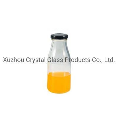 330ml Empty Clear Juice Glass Bottle with Metal Lid