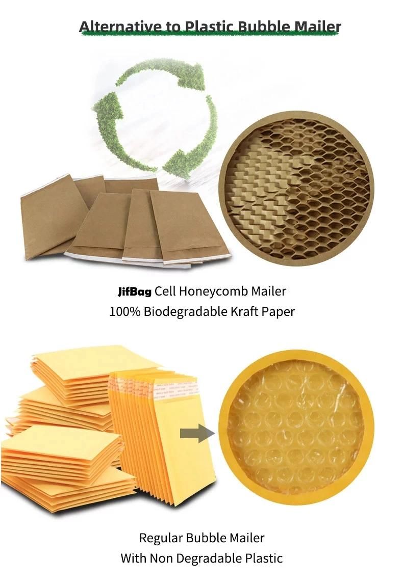 Eco Friendly Recycle Custom Courier Bag Delivery Envelope Recycled Material Shipping Packaging Bag Honeycomb Paper Padded Mailer