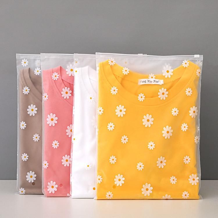 Wholesale Custom Printed Waterproof Frosted Slider Bag for Clothing