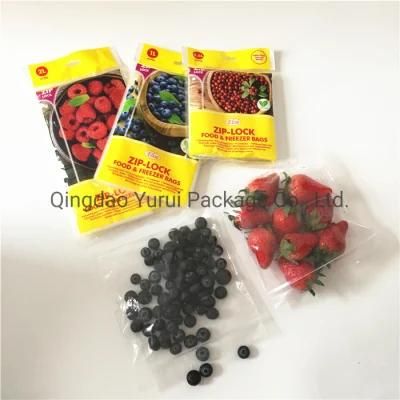 Food Grade Plastic Custom Printed Zip Click Clear Zipper Bag with Retail PP Bag