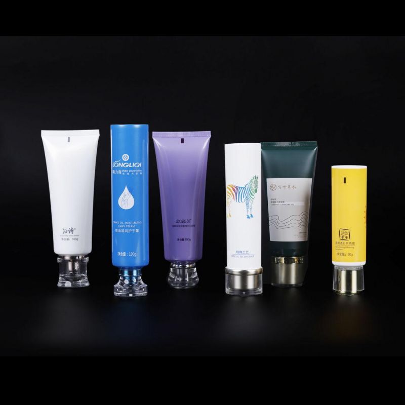 Tube for Facial Cleanser Body Lotion with Gold Flip Cap Cosmetic Packaging PE Tube