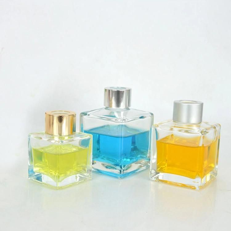 8 Oz 200ml Clear High Quality Square Shape Reed Aroma Glass Diffuser Bottle