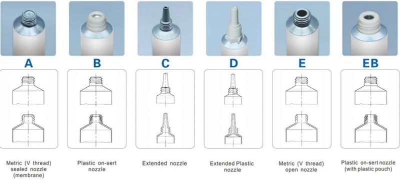 Cosmetic Aluminum Soft Tube with Plastic Inner Empty Collapsible Metal Packing Container