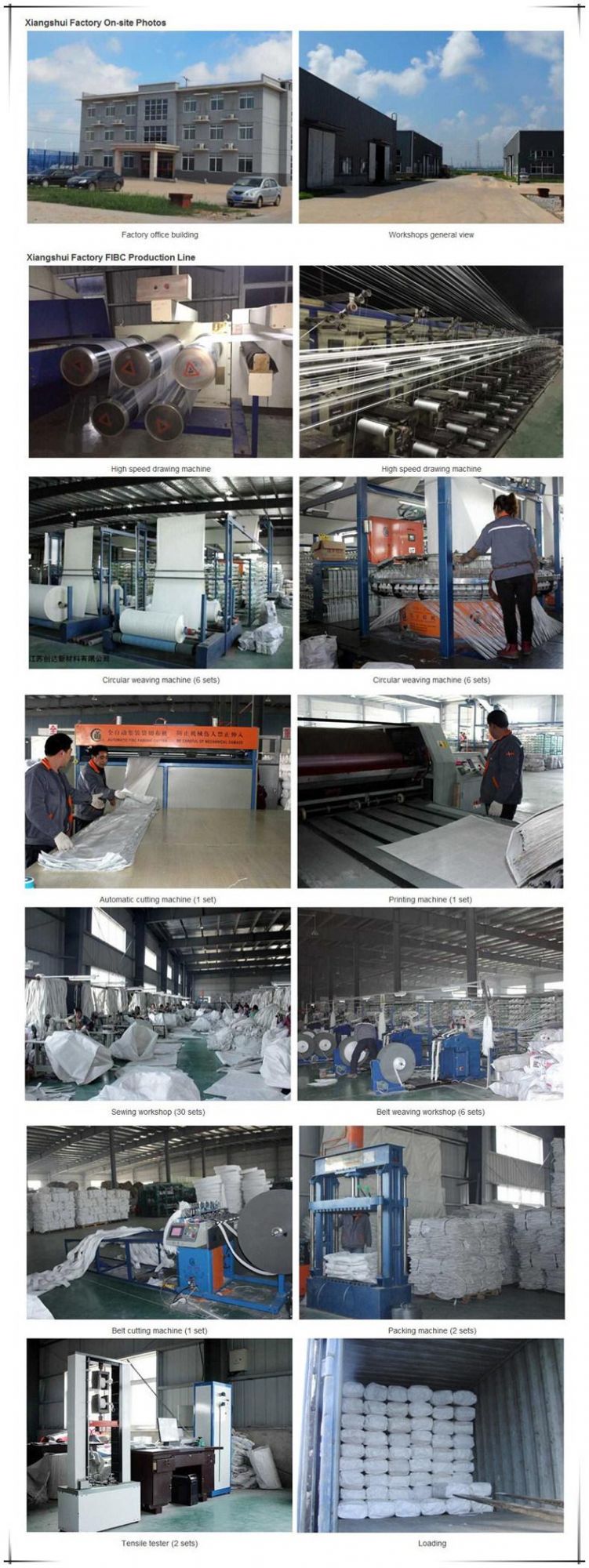 Type-C 0.5-3 Ton FIBC PP Jumbo Big Packing Bag Factory