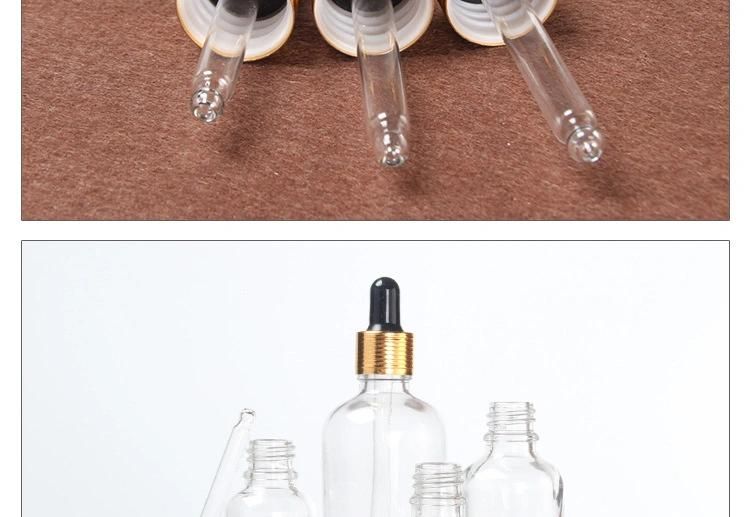 Cosmetic Glass Bottle Brown Glass Essential Oil Bottle Brown Glass Vinyl Gold Ring Dropper Bottle Packaging Bottle