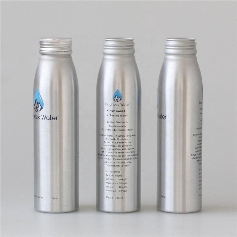 Eco Friendly 12oz Aluminum Water Beverage Bottle with 38 mm Ropp Cap