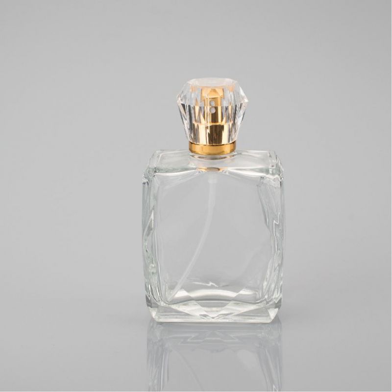 Wholesale Luxury Pump Spray Clear Perfume Glass Bottle 100 Ml