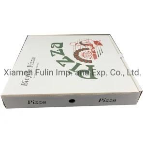 Lock-Corner White Custom Corrugated Pizza Food Packaging Box for Take-Away