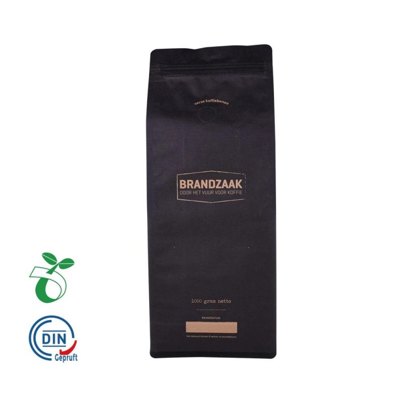 Recyclable Custom Printed Paper Coffee Bag with Valve