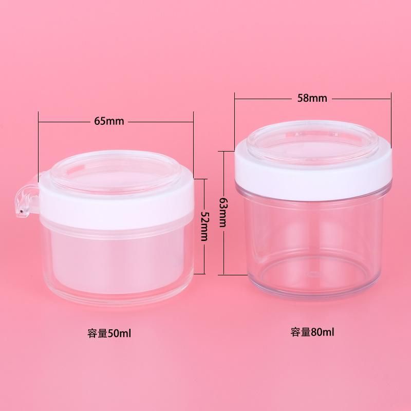 50ml 80ml Popolar-Unique Empty Plastic Transparent Cream Jar