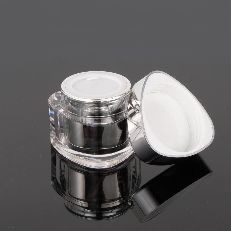 Latest Design 20g Empty Cosmetic Packaging Unique Shape Luxury Cream Acrylic Skincare Container Plastic Jar