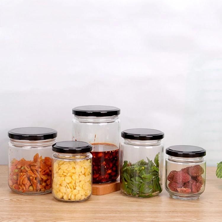 350ml 12 Oz Round Jam Containers Pickle Honey Food Storage Glass Containers