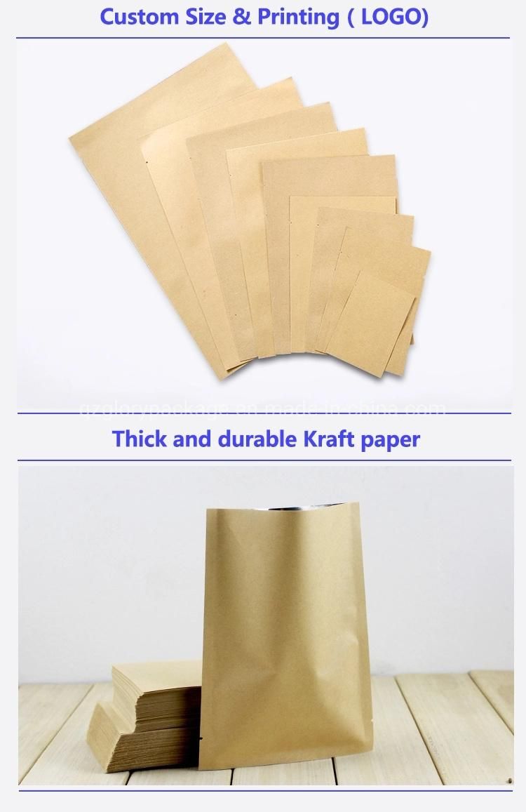 Customized Brown Kraft Foil Paper Bag Food Packaging Bag