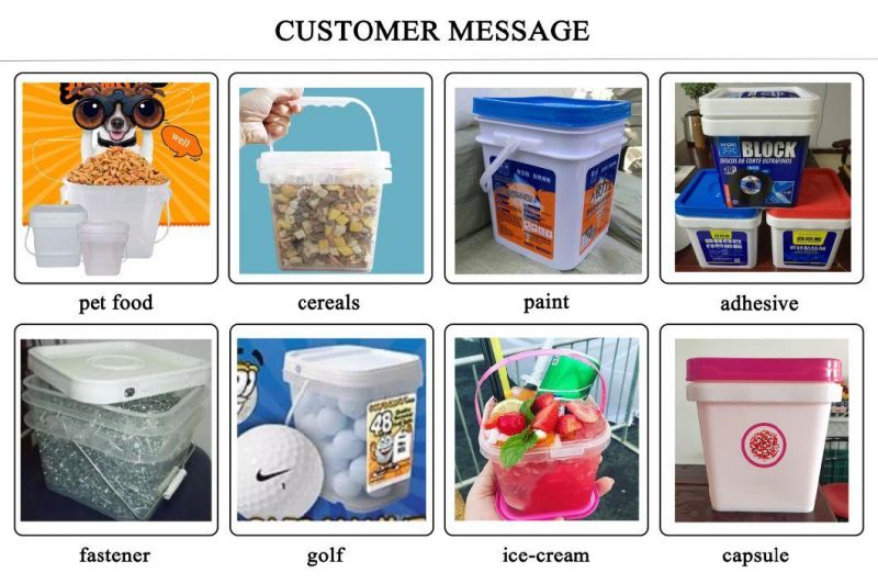 Wholesale Food Grade Square Rectangle Plastic Buckets Storage Cubitainer with Lid