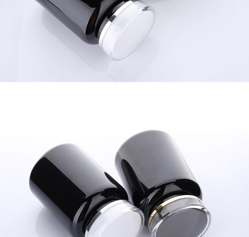 190ml Pet Black Round Medicine Bottle Empty Capsule Pills Container Bottle