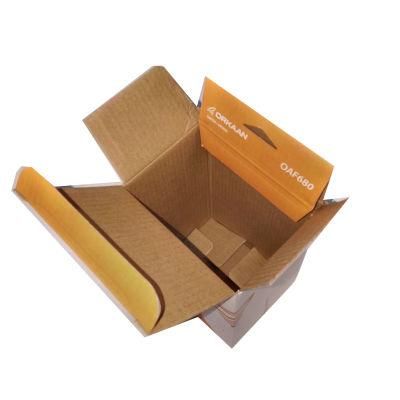 Recycle Foldable Carton Packing Box Gold Foil Stamping on Orange Box