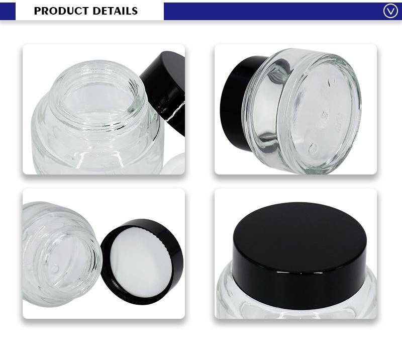 OEM 30g 50g Transparent Cosmetics Cream Empty Jar