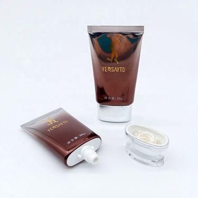 Luxury Oval Foundation Soft Cosmetic Packaging Tube Plastic Aluminum Tubes