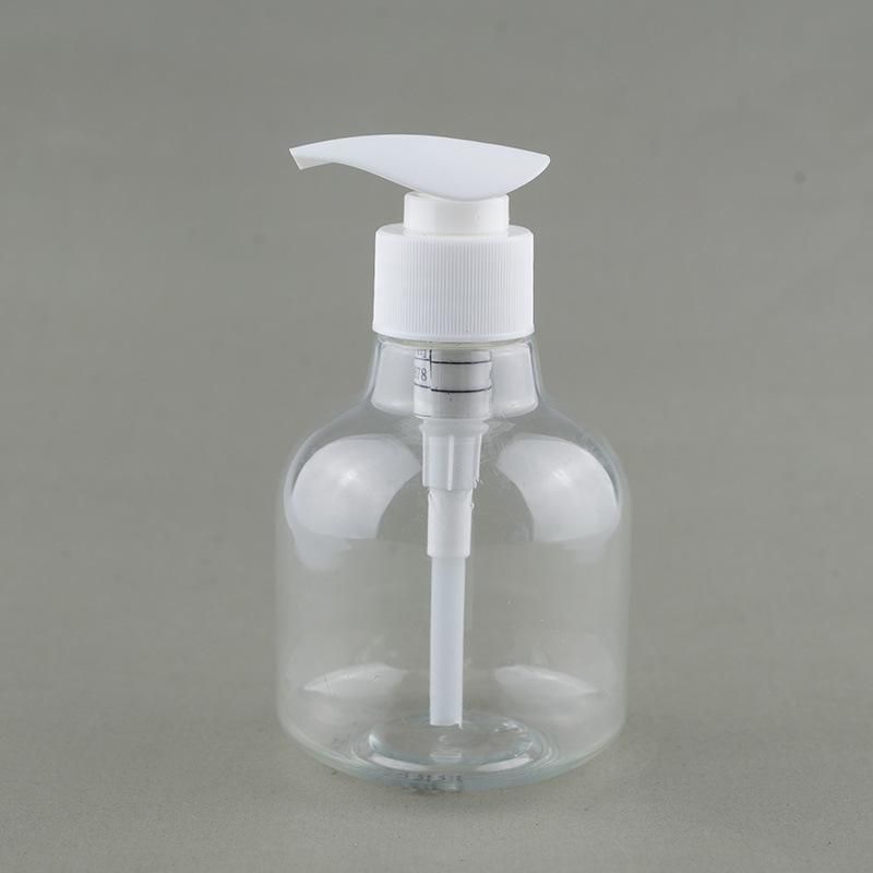 250ml Plastic Bottle, Transparent Plastic Pet Bottle with White Lotion Pump for Hand Soap