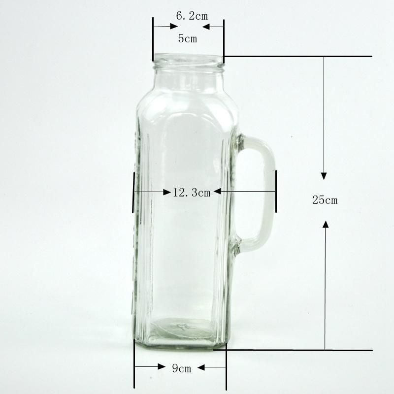 Square Embossed New Model Juice Water Beverage 1.2 Litres Bottle with Handle