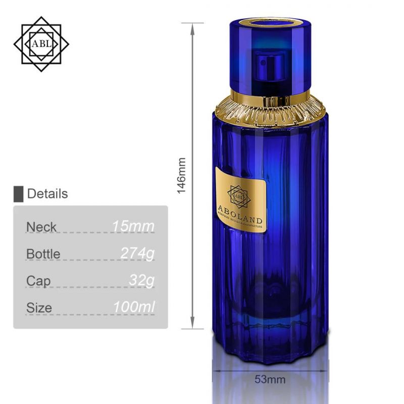 Special Design 100ml Glass Perfume Spray Bottle with Plastic Cap
