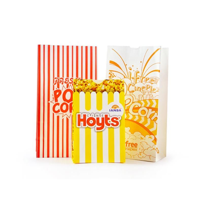 Logo Printing Customized Food Packaging Paper Popcorn Bags