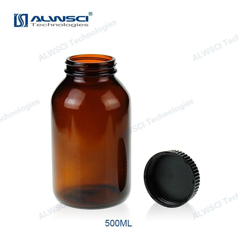 Alwsci Wide Mouth 300ml 53-400 Wide Mouth Amber Glass Bottle